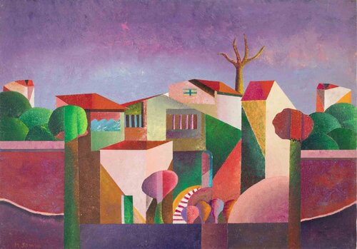 Cottages in Tuscany by Massimo Sonnino, Painting for Sale on Singulart