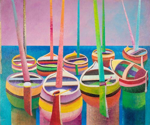 Boats van Massimo Sonnino, Schilderij te koop op Singulart