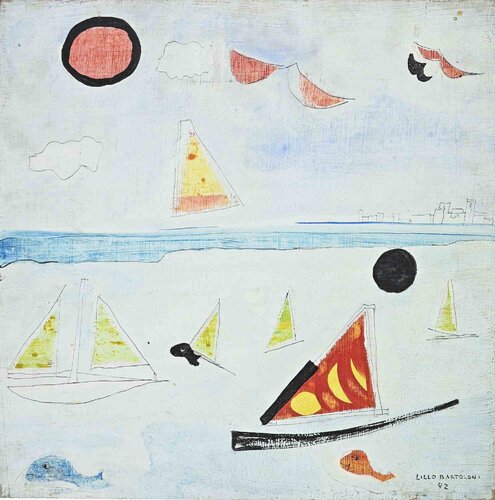 Red Only on the Cloud par Lillo Bartoloni, Peinture en vente sur Singulart