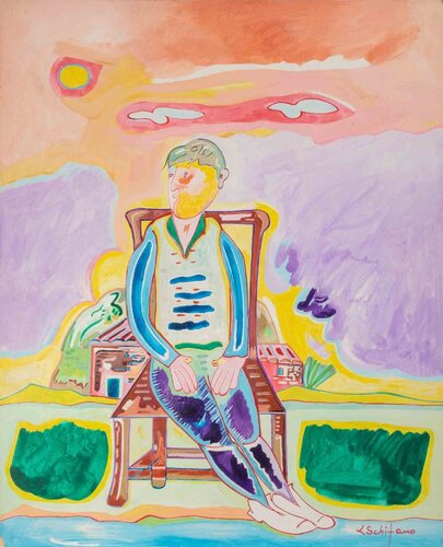 Seated Figure van Luciano Schifano, Schilderij te koop op Singulart
