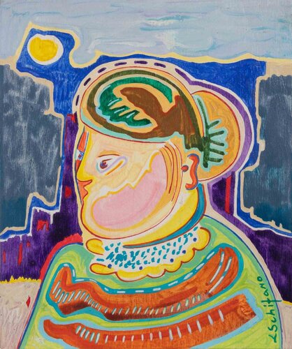Portrait of Woman van Luciano Schifano, Schilderij te koop op Singulart