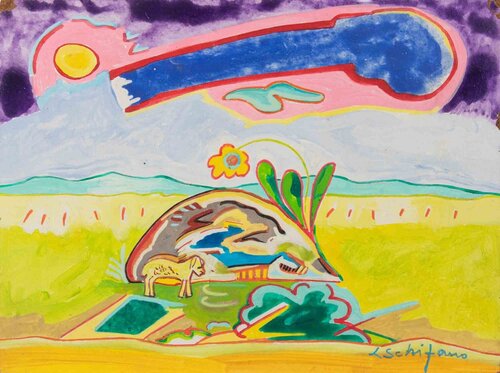 Boulder with Sheep van Lea Monetti, Schilderij te koop op Singulart