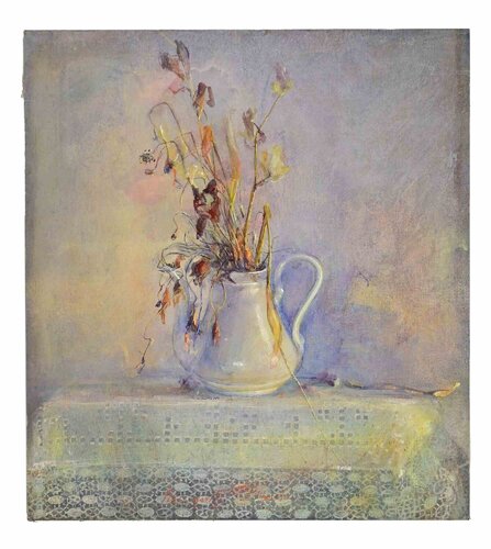 Still Life with White Jug by Lea Monetti, 회화 for Sale on Singulart
