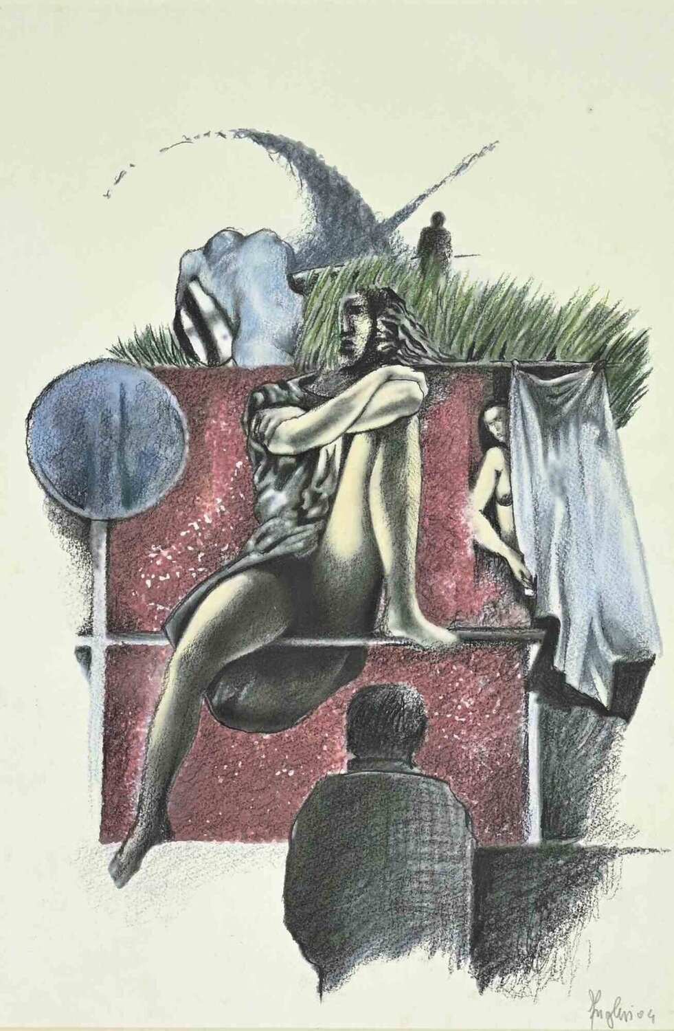  A Girl Alberto Inglesi Opera su carta in vendita