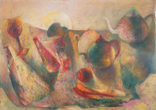 The Tablecloth: The Light and its Obstacles van Sebastiano Sanguigni, Schilderij te koop op Singulart