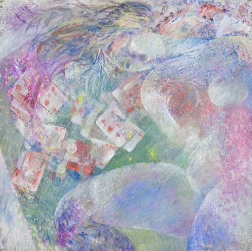 Woman and Cards von Sebastiano Sanguigni, Malerei kaufen auf Singulart
