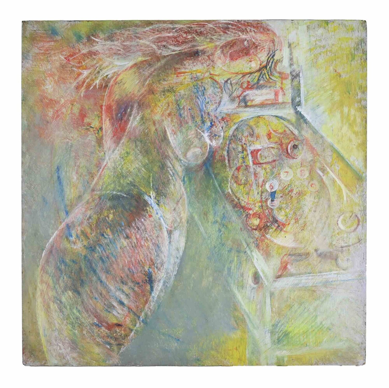 Nude at the Telephone Sebastiano Sanguigni Dipinto originale in vendita