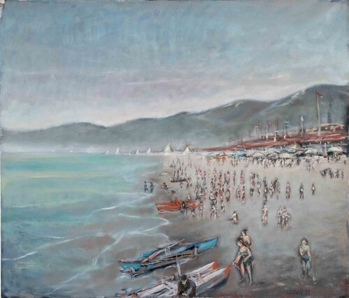 Versilia Beach in June de Michelangelo Cupisti, Pintura a la venta en Singulart