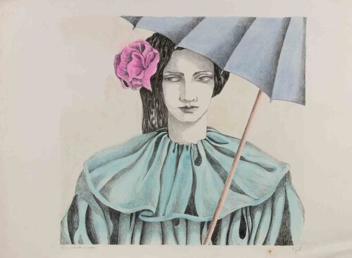 Umbrella Girl von Paola Grott, Druck kaufen auf Singulart