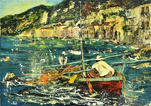 In the Boat di Immacolata Surace, Pittura in vendita su Singulart
