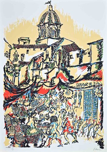 The Five Markets in Palermo by Piero Gauli, Print for Sale on Singulart