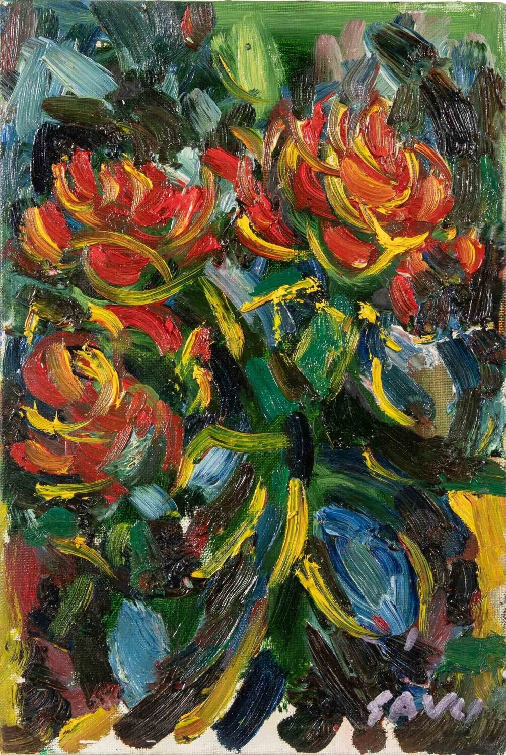 Roses 1  Piero Gauli Dipinto originale in vendita