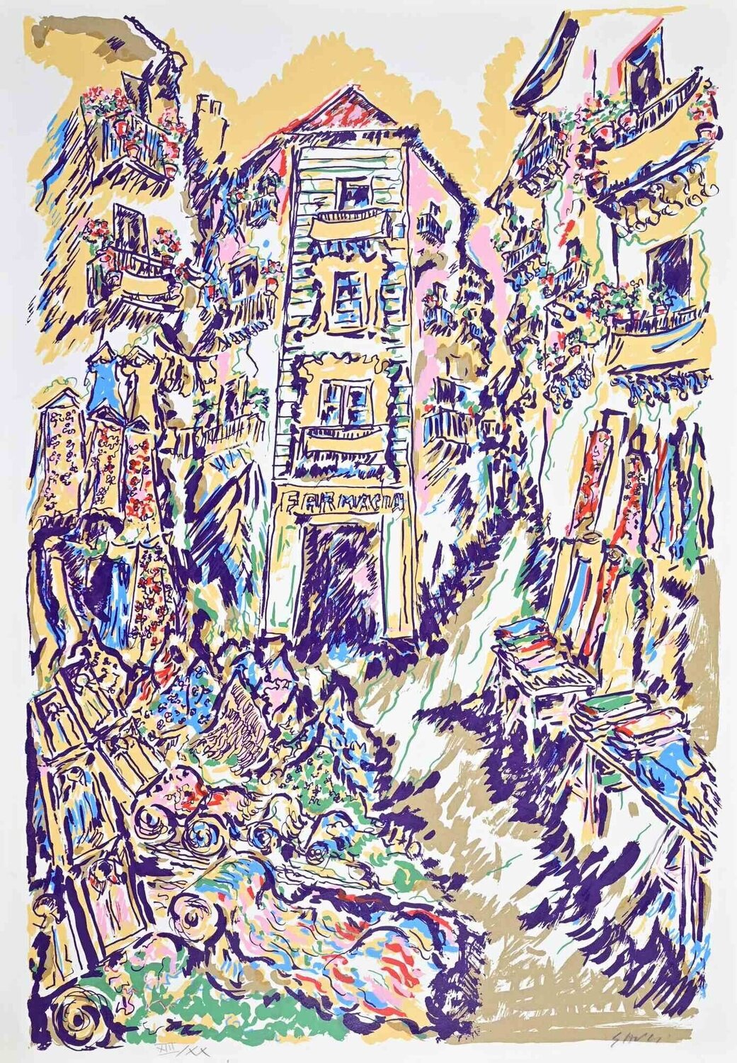 The Five Markets in Palermo Piero Gauli Druck zu verkaufen