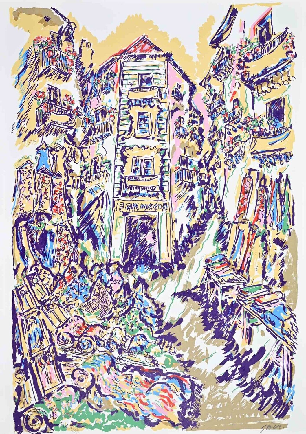 The Five Markets in Palermo Piero Gauli Druck zu verkaufen