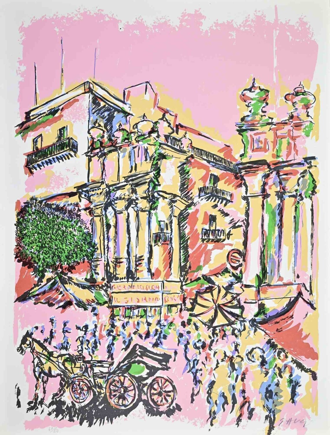 The Five Markets in Palermo Piero Gauli Druck zu verkaufen