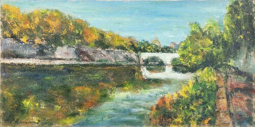 The Tibet at Ponte Mazzini di Pino Romanò, Pittura in vendita su Singulart