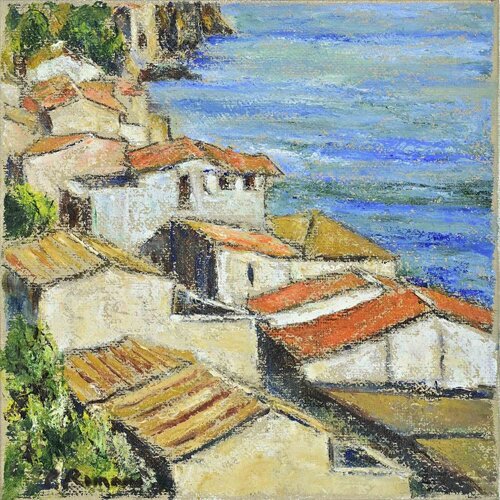 Roofs in Chanalea von Pino Romanò, Malerei kaufen auf Singulart