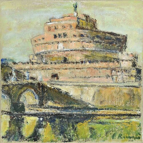 View of Castel Sant'Angelo - Rome van Pino Romanò, Schilderij te koop op Singulart