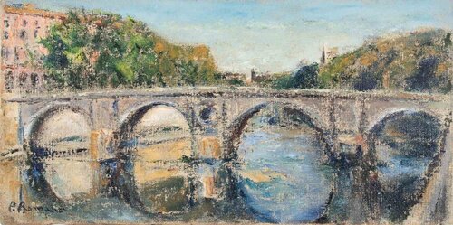  View of Ponte Sisto - Rome von Pino Romanò, Malerei kaufen auf Singulart