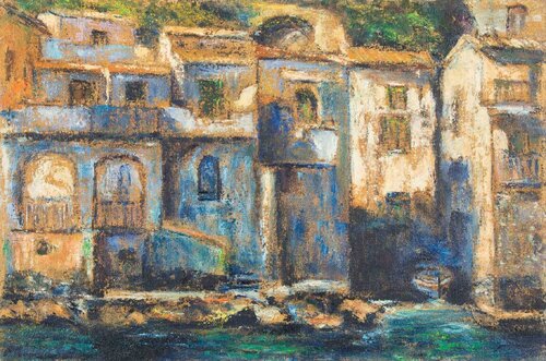 Houses by the Sea in Chianalea von Pino Romanò, Malerei kaufen auf Singulart