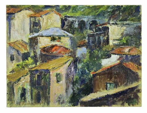 Houses in the Countryside von Pino Romanò, Malerei kaufen auf Singulart