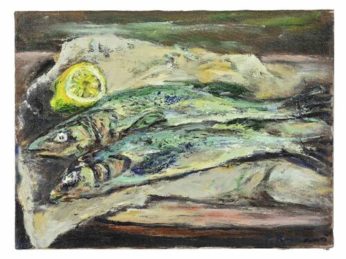  Still Life with Fishes and Lemon  von Pino Romanò, Malerei kaufen auf Singulart