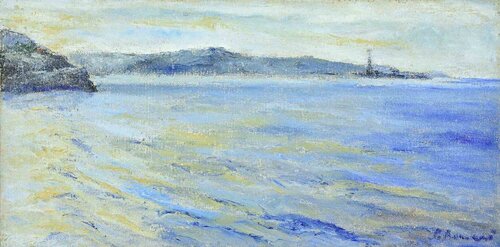 Winter Afternoon on the Strait of Messina von Pino Romanò, Malerei kaufen auf Singulart