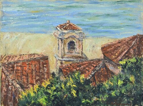  Roofs and Bell Tower von Pino Romanò, Malerei kaufen auf Singulart