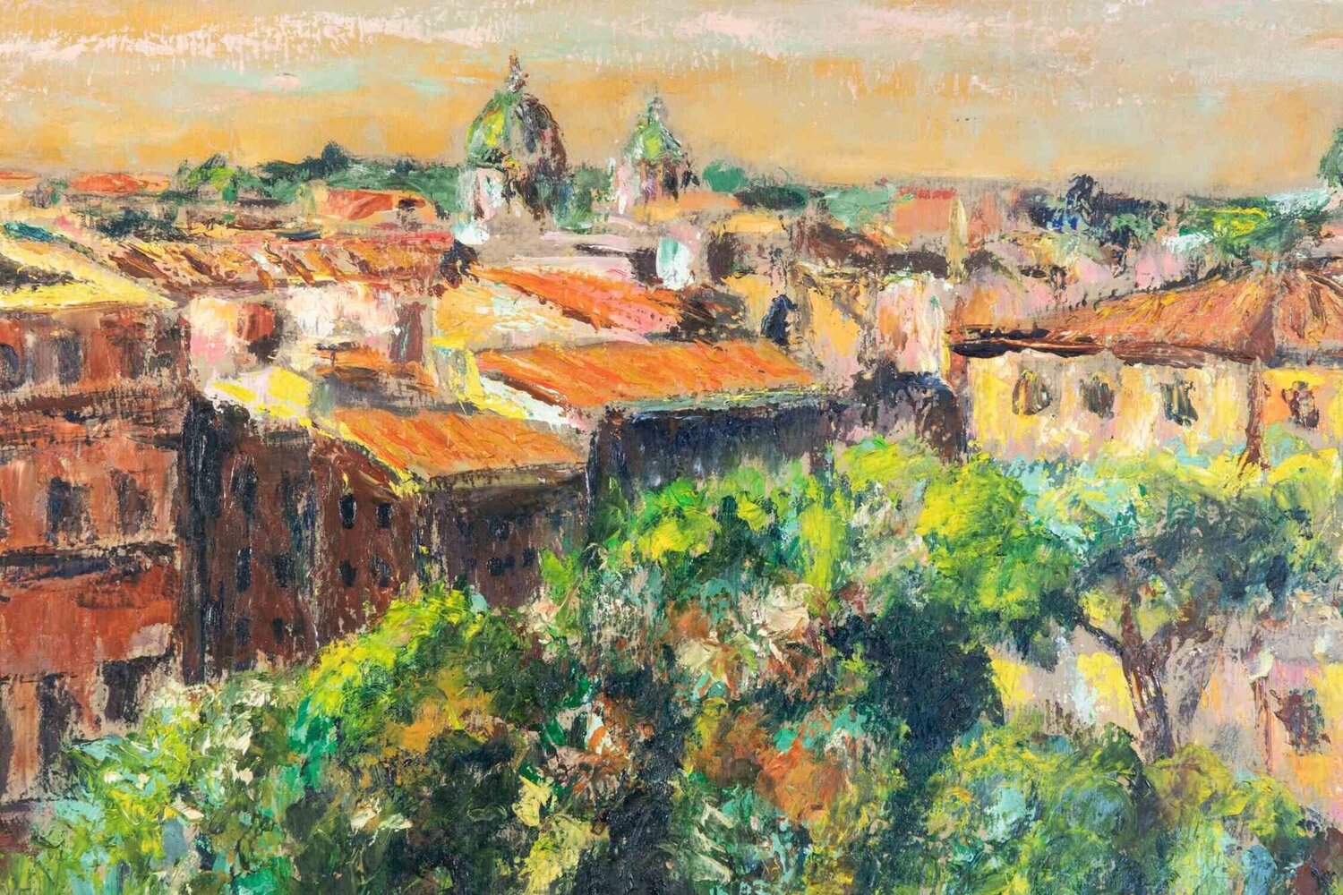  Roman Roofs Pino Romanò Dipinto originale in vendita