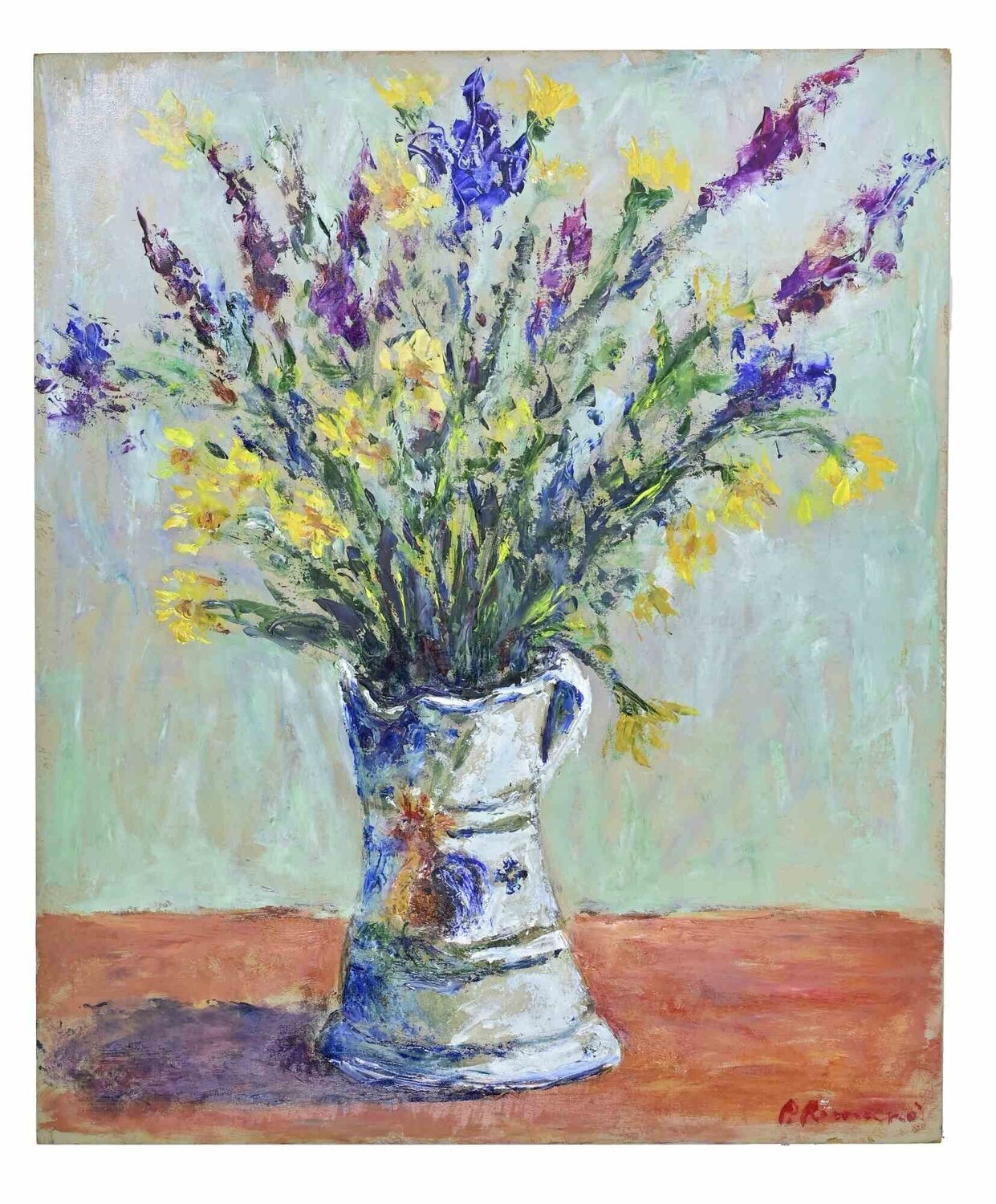Jug and Flowers Pino Romanò Originalgemälde zu verkaufen