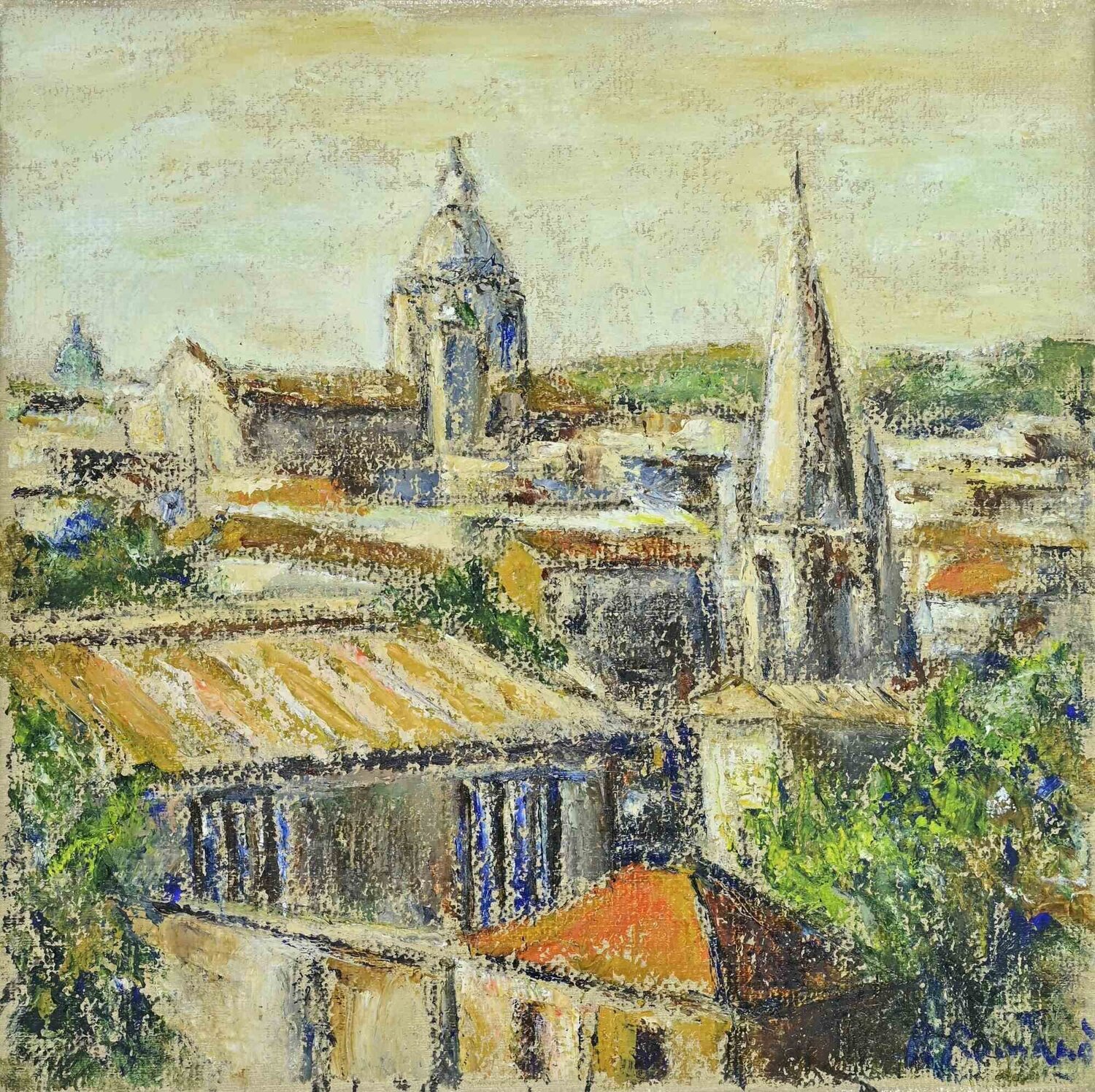 View of Rome Pino Romanò Originalgemälde zu verkaufen