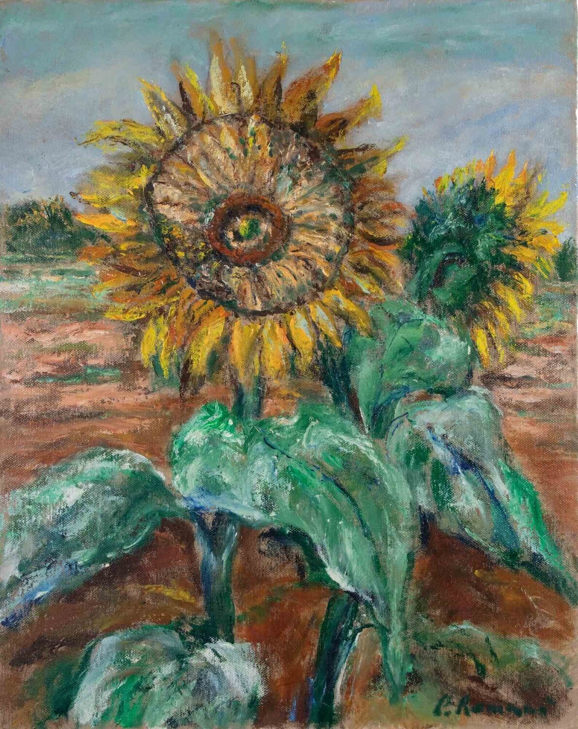  Sunflowers Pino Romanò Dipinto originale in vendita