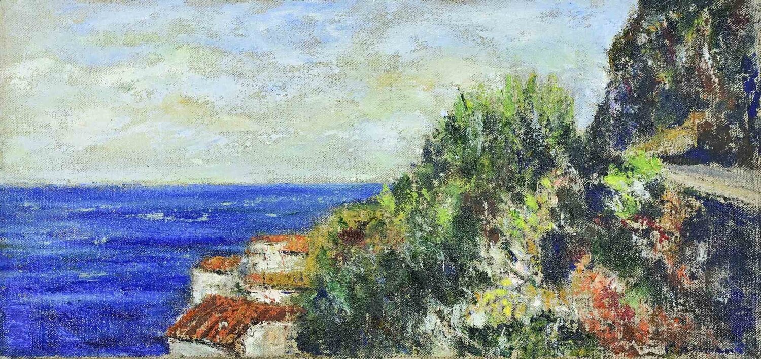  View of Costa Viola Pino Romanò Originalgemälde zu verkaufen