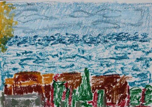 Sea par Alfredo Pizzi, Œuvre sur papier en vente sur Singulart