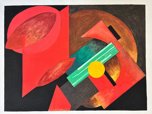 Watercolor after Kliment Redko's "Abstract Space" von Anonymous, Malerei kaufen auf Singulart