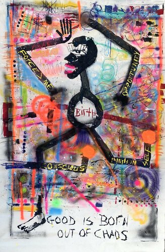 Good Is Born Out Of Chaos by Miles Regis, Painting for Sale on Singulart