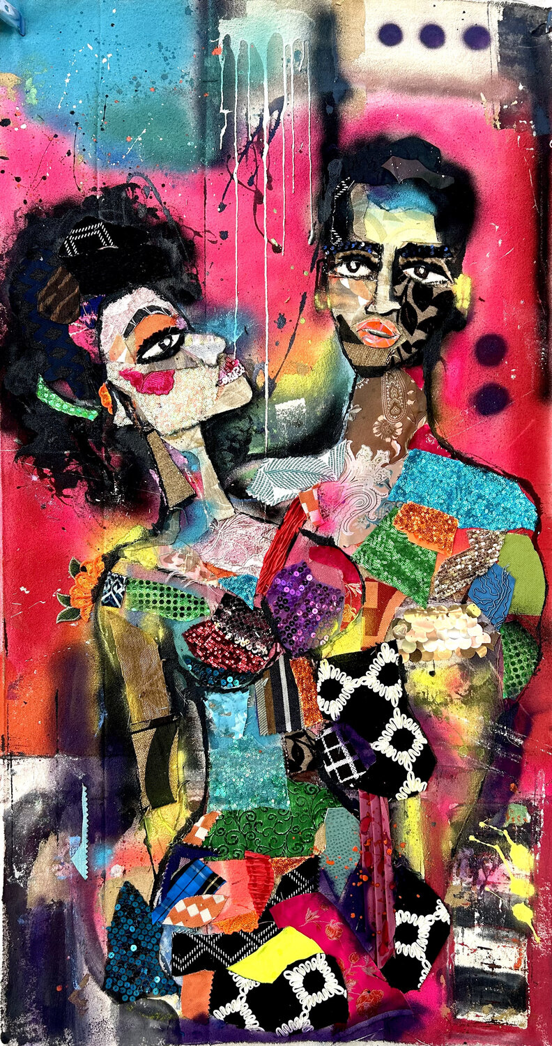 Proud door Miles Regis (2023) : Schilderij Acryl, Collage op Canvas -  Singulart, image size:792x1500