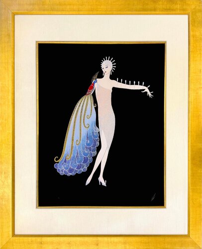 Diva I (large hand signed foil stamped embossed serigraph) von Erté Erté, Druck kaufen auf Singulart