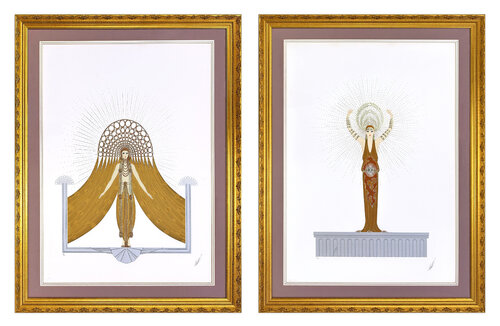 Myths Suite (set of 2 hand signed foil stamped embossed serigraphs) by Erté Erté, 인쇄 for Sale on Singulart