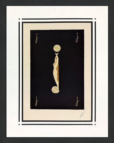 Letter J Serigraph from Alphabet Suite, Hand Signed, Edition OF 350, Framed by Erté Erté, Print for Sale on Singulart