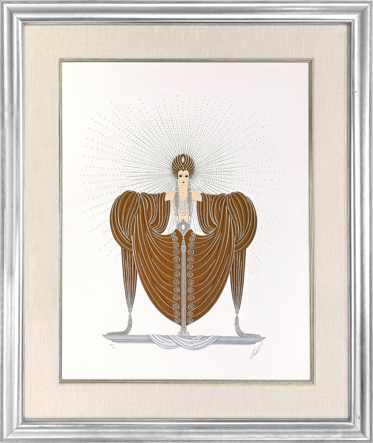 Radiance (large hand signed foil stamped embossed serigraph) Erté Erté Druck zu verkaufen