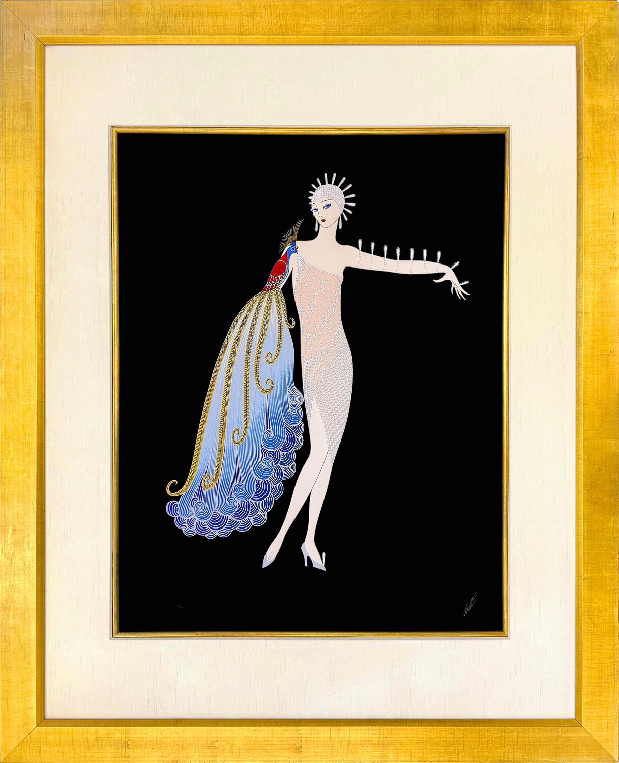 Diva I (large hand signed foil stamped embossed serigraph) Erté Erté Druck zu verkaufen