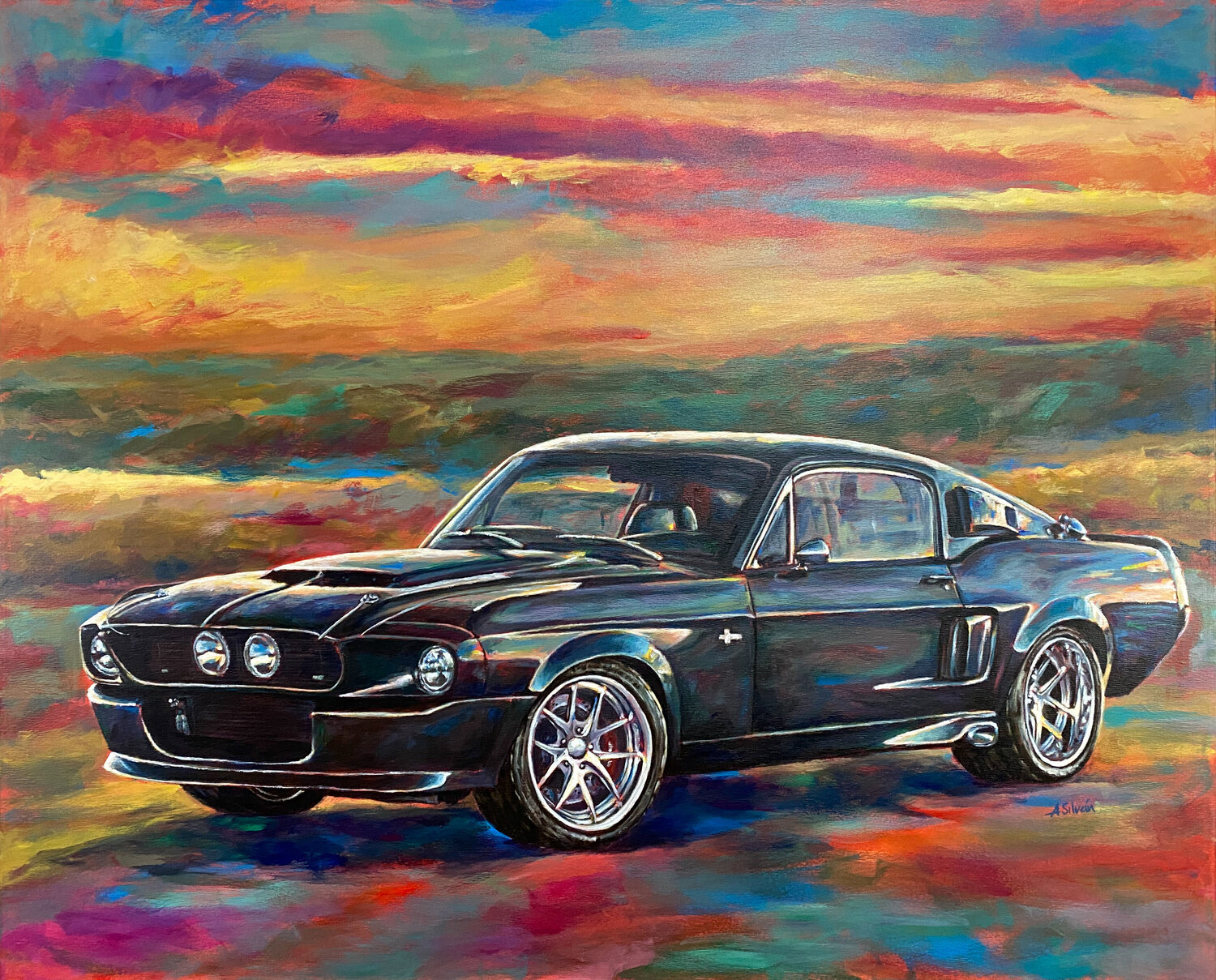 SHELBY GT500 DEL 67 Alfonso Silván Originalgemälde zu verkaufen