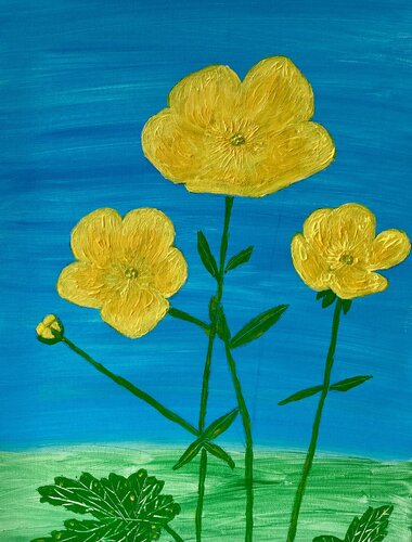 Buttercups (Flowers) de Ruth Breen, Pintura a la venta en Singulart