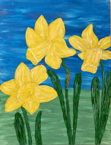 Daffodils (Flowers) by Ruth Breen, Painting for Sale on Singulart