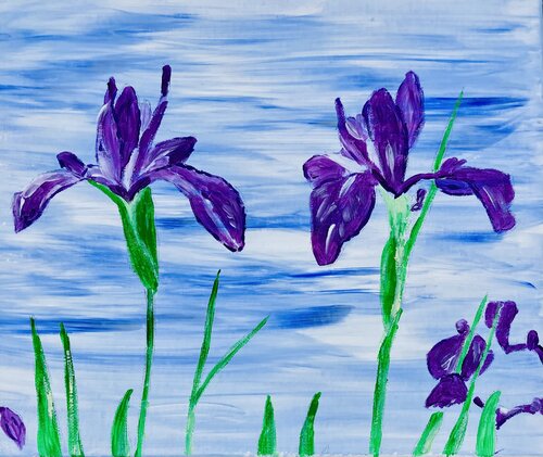 Purple Iris von Ruth Breen, Malerei kaufen auf Singulart