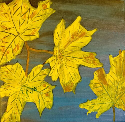 Golden Autumn Leaves van Ruth Breen, Schilderij te koop op Singulart