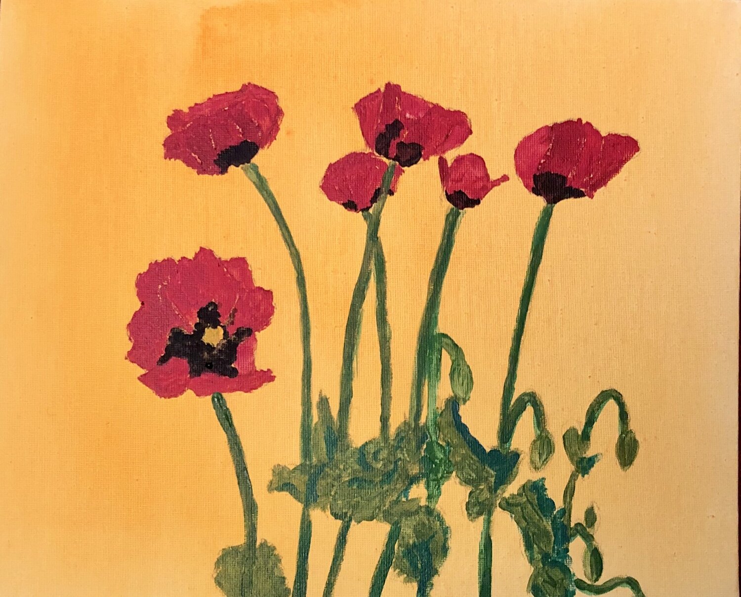 Poppies on Orange Ruth Breen