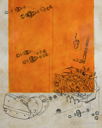 Sportster 1959 - 1969 van Robert Evans, Schilderij te koop op Singulart