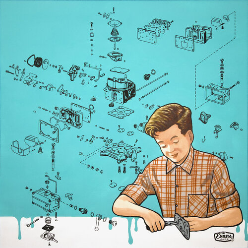 Hotrodder van Robert Evans, Schilderij te koop op Singulart